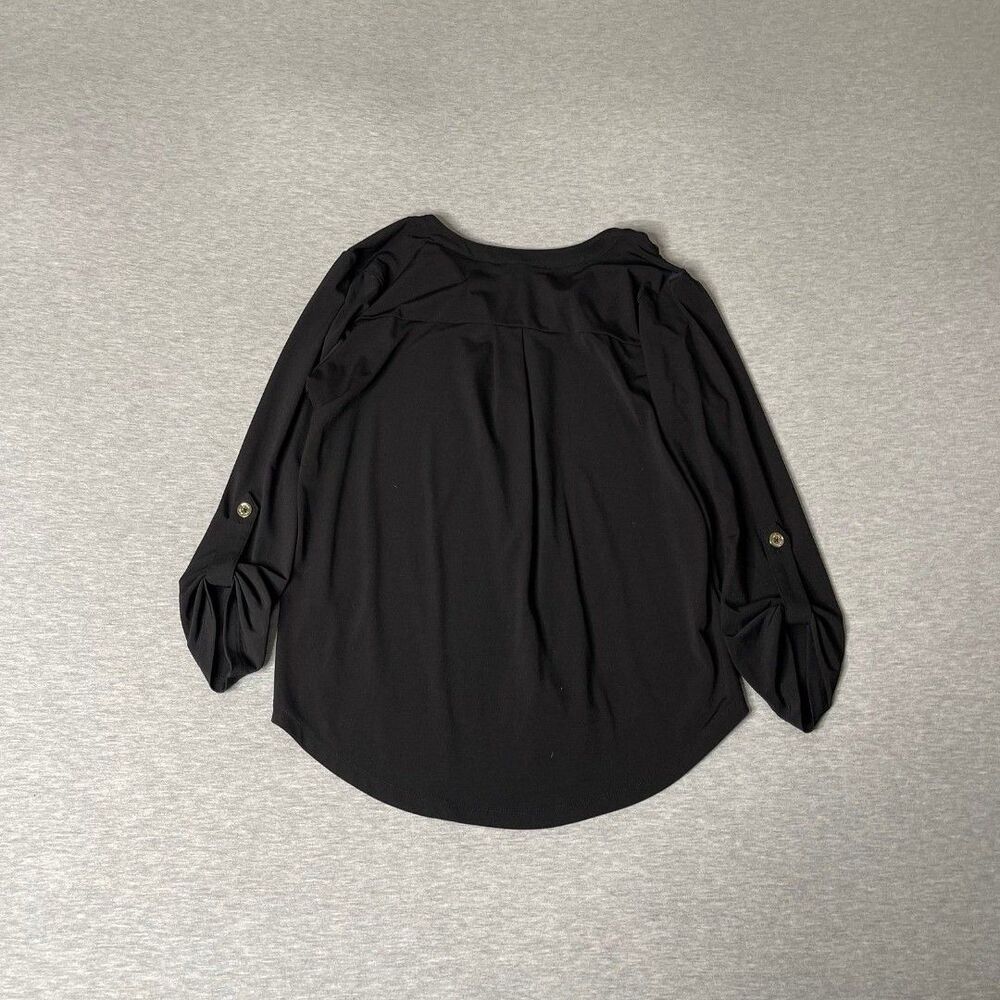 Michael Kors Women’s V-Neck Gold Hardware Half Zip Blouse Top - Picture 5 of 9